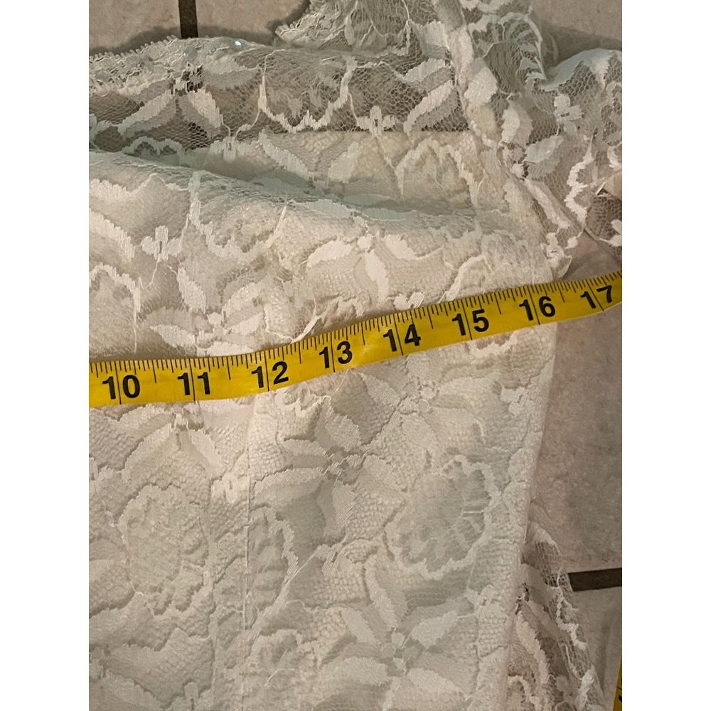 Vintage 1950s lace wedding dress ivory tea length - Picture 9 of 12